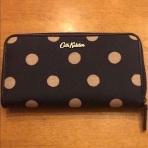 Carb Kidston navy Polk-a-dot wallet